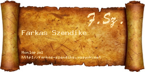 Farkas Szendike névjegykártya